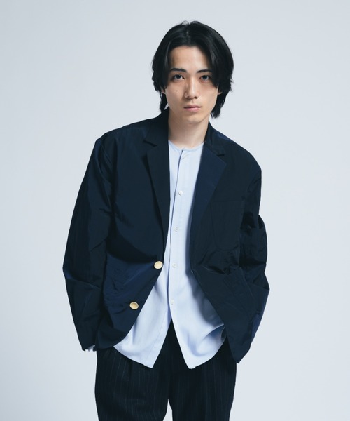 INTER FACTORY(インターファクトリー)の「ナイロン 2B ジャケット/ Relux Fit - made in INTER FACTORY(テーラードジャケット・メンズ・ブラック/ネイビー・SMALL/LARGE/MEDIUM)」の7枚目の写真