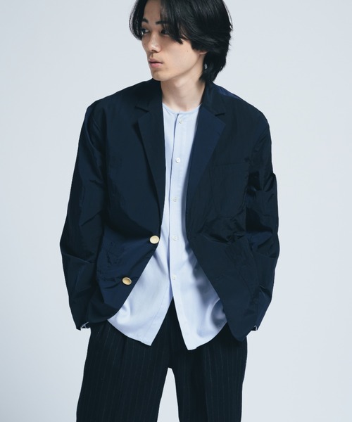 INTER FACTORY(インターファクトリー)の「ナイロン 2B ジャケット/ Relux Fit - made in INTER FACTORY(テーラードジャケット・メンズ・ブラック/ネイビー・SMALL/LARGE/MEDIUM)」の9枚目の写真