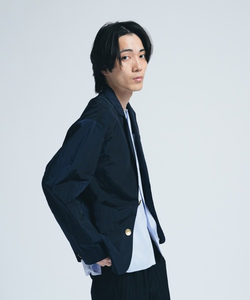 INTER FACTORY(インターファクトリー)の「ナイロン 2B ジャケット/ Relux Fit - made in INTER FACTORY(テーラードジャケット・メンズ・ブラック/ネイビー・SMALL/LARGE/MEDIUM)」の12枚目の写真