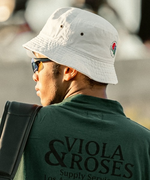 邦楽 V.A./bancha003 セール】Viola&Roses Circle core logo Embroidered Bucket Hat