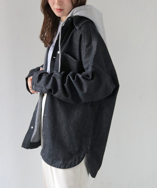 セール】【HER CLOSET】フード付き2WAYビッグシルエットデニム