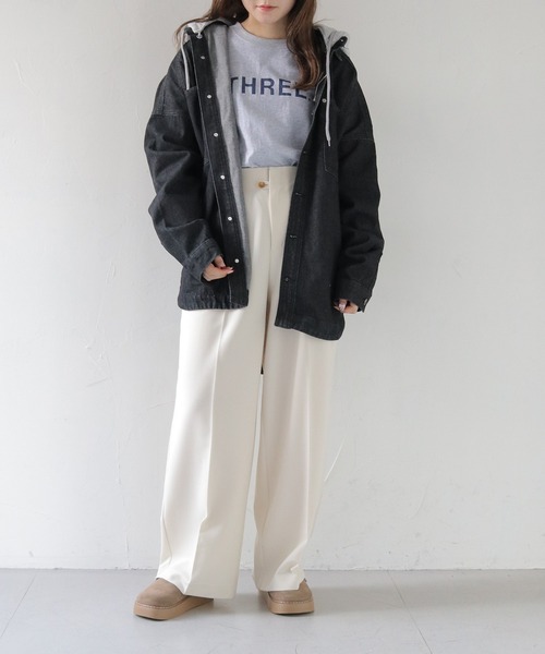 セール】【HER CLOSET】フード付き2WAYビッグシルエットデニム