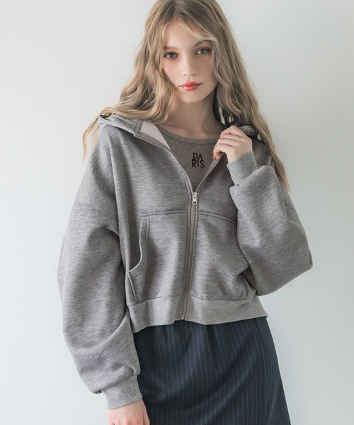 coca(coca)(コカ)の「裏起毛ジップアップフーディー(パーカー・レディース・その他1/グレー・M/L)」の1枚目の写真