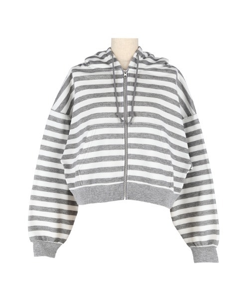 coca(coca)(コカ)の「裏起毛ジップアップフーディー(パーカー・レディース・その他1/グレー・M/L)」の8枚目の写真