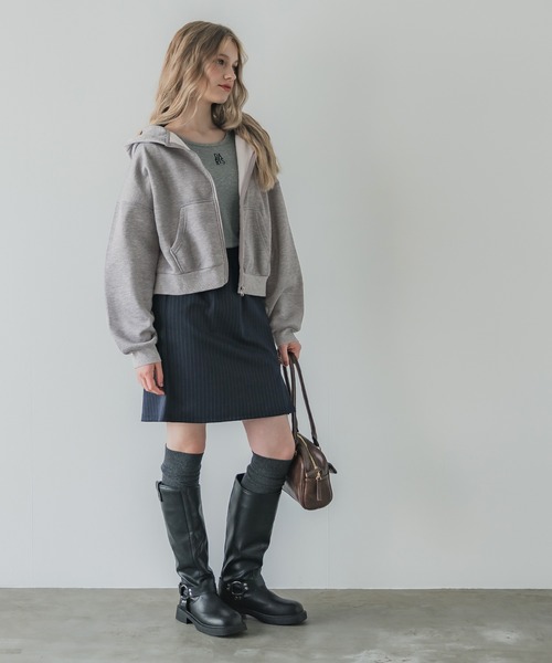 coca(coca)(コカ)の「裏起毛ジップアップフーディー(パーカー・レディース・その他1/グレー・M/L)」の10枚目の写真