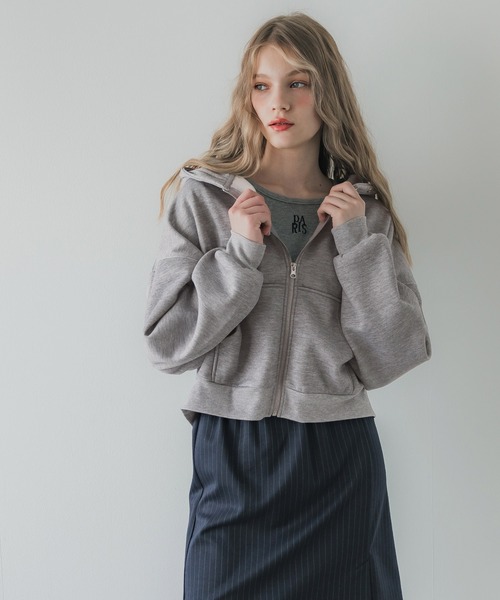 coca(coca)(コカ)の「裏起毛ジップアップフーディー(パーカー・レディース・その他1/グレー・M/L)」の9枚目の写真