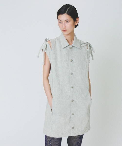 soduk（スドーク）の「【soduk】ribbon denim vest（ベスト・レディース・グレー・ONE SIZE）」の8枚目の写真