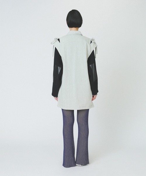 soduk（スドーク）の「【soduk】ribbon denim vest（ベスト・レディース・グレー・ONE SIZE）」の4枚目の写真