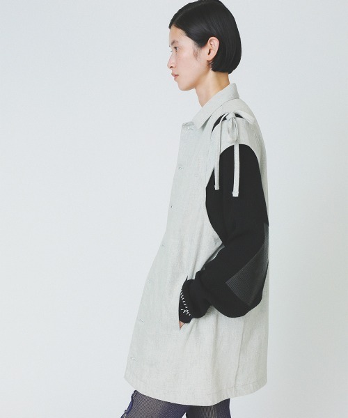 soduk（スドーク）の「【soduk】ribbon denim vest（ベスト・レディース・グレー・ONE SIZE）」の6枚目の写真