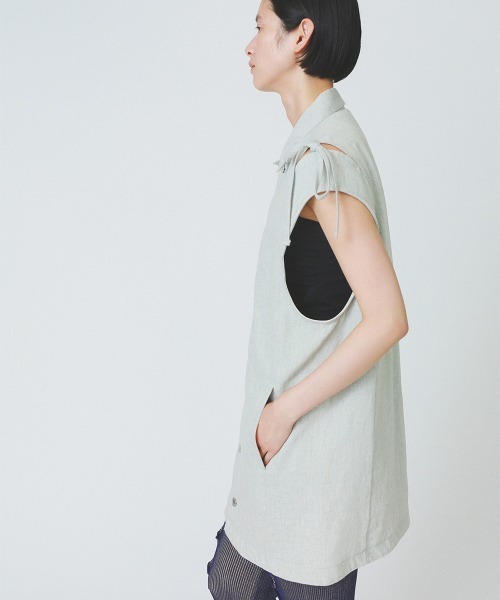 soduk（スドーク）の「【soduk】ribbon denim vest（ベスト・レディース・グレー・ONE SIZE）」の9枚目の写真