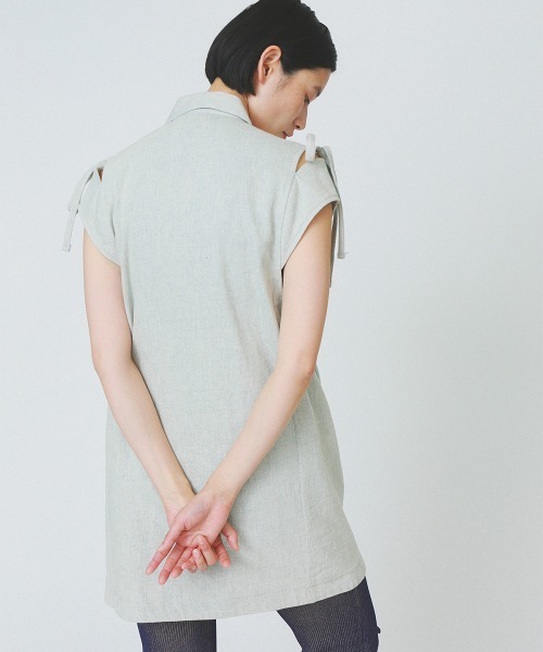 soduk（スドーク）の「【soduk】ribbon denim vest（ベスト・レディース・グレー・ONE SIZE）」の10枚目の写真