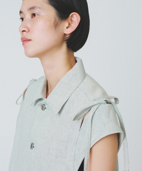 soduk（スドーク）の「【soduk】ribbon denim vest（ベスト・レディース・グレー・ONE SIZE）」の11枚目の写真