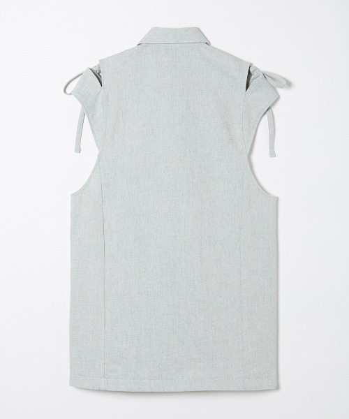soduk（スドーク）の「【soduk】ribbon denim vest（ベスト・レディース・グレー・ONE SIZE）」の13枚目の写真