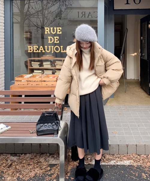 LAC-VERT（ラック・ヴェール）の「シンプルロングプリーツスカート（スカート・レディース・グレー/ブラック・FREE）」の4枚目の写真