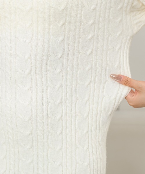 Lace Ladies(レースレディース)の「ハイネック ケーブル柄 長袖 ニット ワンピース(ワンピース・レディース・アイボリー/ブラック/モカ・FREE)」の16枚目の写真