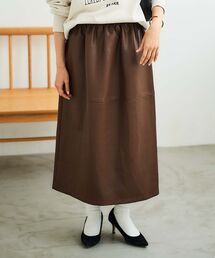 le.coeur blanc | ギャザーコクーン合皮スカート(スカート)