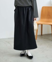 le.coeur blanc | ギャザーコクーン合皮スカート(スカート)