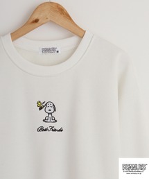 PEANUTS ワンポイント刺繍ドロップショルダートレーナー