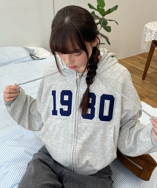 ダブルジップロゴワッペンパーカー / double zip logo patch hoodie（パーカー）｜Birthday room（バースデイルーム）