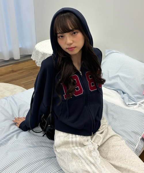 ダブルジップロゴワッペンパーカー / double zip logo patch hoodie（パーカー）｜Birthday room（バースデイルーム）