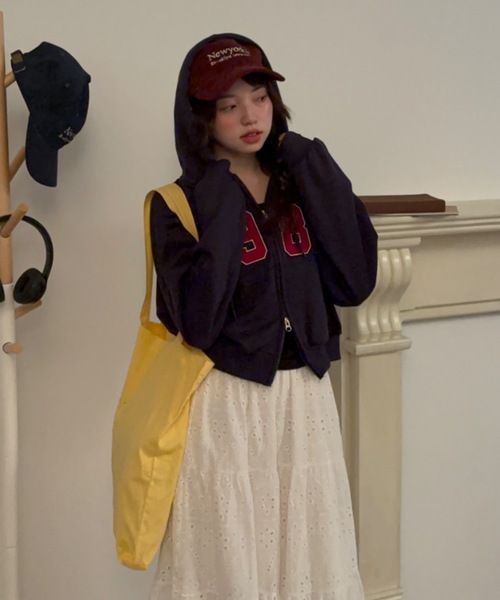 ダブルジップロゴワッペンパーカー / double zip logo patch hoodie（パーカー）｜Birthday room（バースデイルーム）