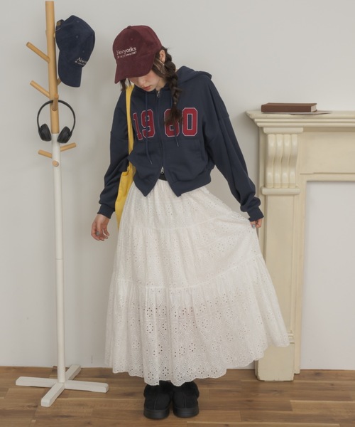 ダブルジップロゴワッペンパーカー / double zip logo patch hoodie（パーカー）｜Birthday room（バースデイルーム）