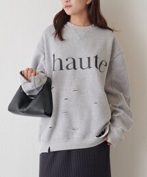 SUPERTHANKS | "haute" damage sweat C/N(Tシャツ/カットソー)