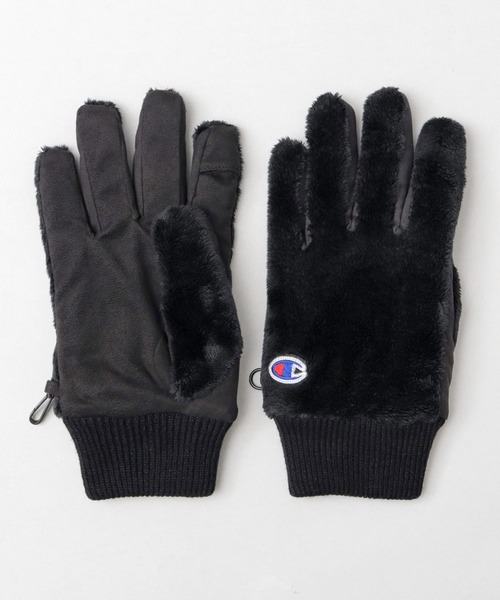 Champion（チャンピオン）の「ストレッチ 甲ボア グローブ（手袋） ダイレクトタッチ仕様（手袋・メンズ・ブラック・FREE）」の2枚目の写真