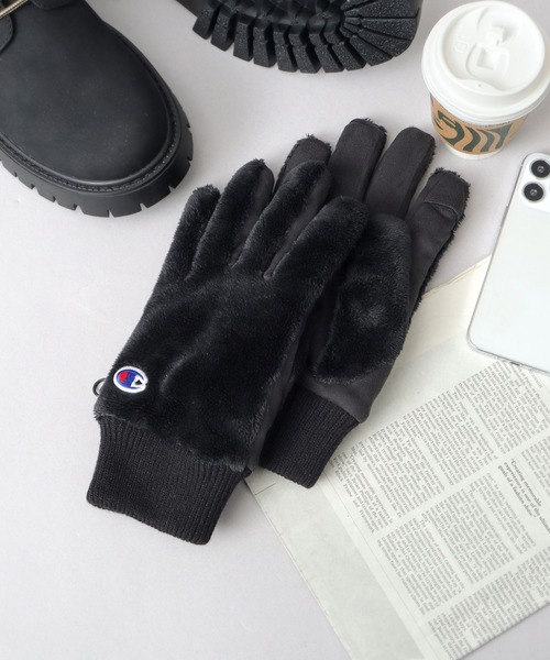 Champion（チャンピオン）の「ストレッチ 甲ボア グローブ（手袋） ダイレクトタッチ仕様（手袋・メンズ・ブラック・FREE）」の3枚目の写真