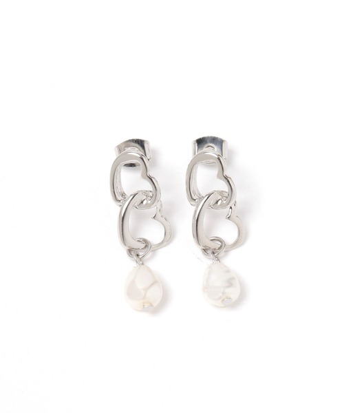 Heather（ヘザー）の「2連ハートピアス　249280（ピアス（両耳用）・レディース・ゴールド/シルバー・ONE SIZE）」の3枚目の写真