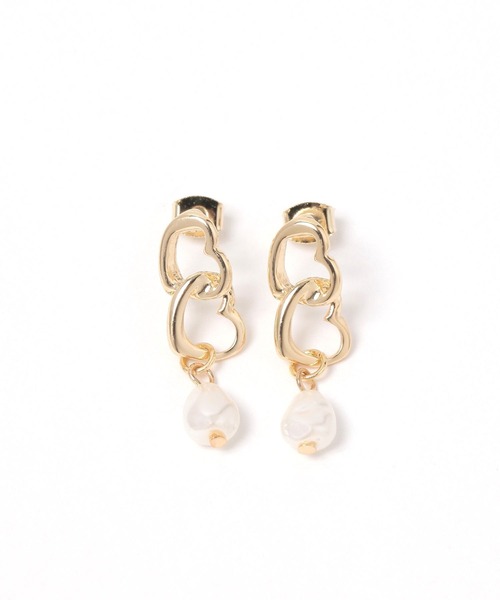 Heather（ヘザー）の「2連ハートピアス　249280（ピアス（両耳用）・レディース・ゴールド/シルバー・ONE SIZE）」の4枚目の写真