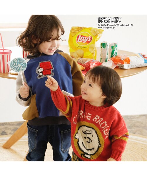 PEANUTS（ピーナッツ）の「【PEANUTSコラボ】 プルオーバーフーディー（パーカー・キッズ・キナリ/レインボー/ブラック・80/90/100/110/120/130/140）」の6枚目の写真