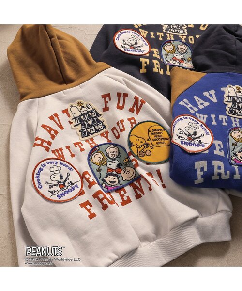 PEANUTS（ピーナッツ）の「【PEANUTSコラボ】 プルオーバーフーディー（パーカー・キッズ・キナリ/レインボー/ブラック・80/90/100/110/120/130/140）」の10枚目の写真