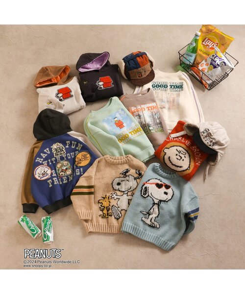 PEANUTS（ピーナッツ）の「【PEANUTSコラボ】 プルオーバーフーディー（パーカー・キッズ・キナリ/レインボー/ブラック・80/90/100/110/120/130/140）」の13枚目の写真