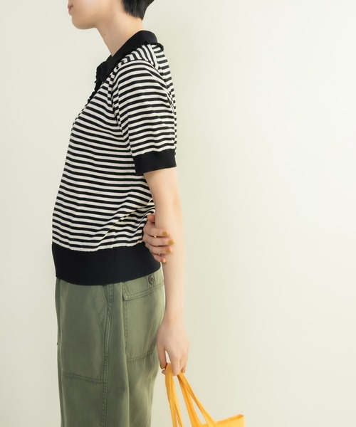 CHILD WOMAN(チャイルドウーマン)の「強撚綿 襟フリルポロニット(ニット/セーター・レディース・レッド/グリーン/ホワイト/その他/ブラック・FREE)」の12枚目の写真