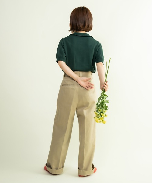 CHILD WOMAN（チャイルドウーマン）の「強撚綿 襟フリルポロ