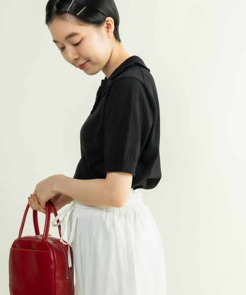 CHILD WOMAN（チャイルドウーマン）の「強撚綿 襟フリルポロ