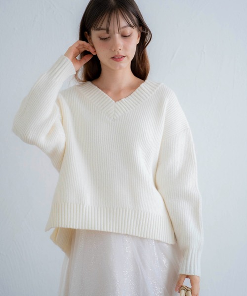 NOELA(ノエラ)の「バックリボンゆるニット(ニット/セーター・レディース・ネイビー/モカ/オフホワイト・フリー)」の8枚目の写真