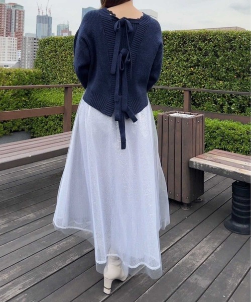NOELA(ノエラ)の「バックリボンゆるニット(ニット/セーター・レディース・ネイビー/モカ/オフホワイト・フリー)」の18枚目の写真