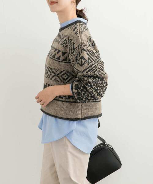 URBAN RESEARCH DOORS（アーバンリサーチドアーズ）の「柄編みショート丈ニット（ニット/セーター・レディース・ベージュ系その他/ホワイト系その他・MEDIUM）」の13枚目の写真