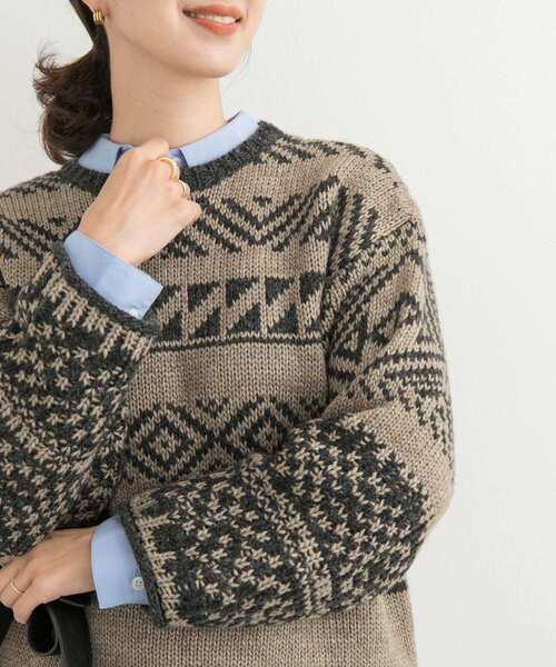 URBAN RESEARCH DOORS（アーバンリサーチドアーズ）の「柄編みショート丈ニット（ニット/セーター・レディース・ベージュ系その他/ホワイト系その他・MEDIUM）」の15枚目の写真