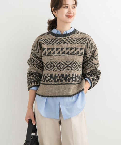 URBAN RESEARCH DOORS（アーバンリサーチドアーズ）の「柄編みショート丈ニット（ニット/セーター・レディース・ベージュ系その他/ホワイト系その他・MEDIUM）」の16枚目の写真