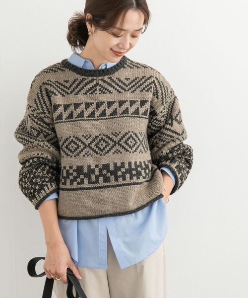 URBAN RESEARCH DOORS（アーバンリサーチドアーズ）の「柄編みショート丈ニット（ニット/セーター・レディース・ベージュ系その他/ホワイト系その他・MEDIUM）」の17枚目の写真