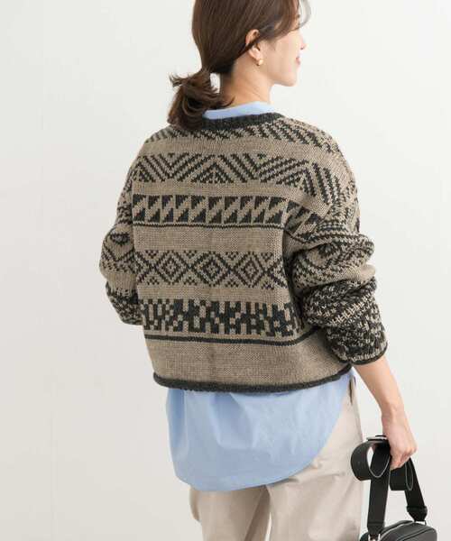 URBAN RESEARCH DOORS（アーバンリサーチドアーズ）の「柄編みショート丈ニット（ニット/セーター・レディース・ベージュ系その他/ホワイト系その他・MEDIUM）」の19枚目の写真