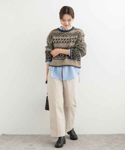 URBAN RESEARCH DOORS（アーバンリサーチドアーズ）の「柄編みショート丈ニット（ニット/セーター・レディース・ベージュ系その他/ホワイト系その他・MEDIUM）」の22枚目の写真