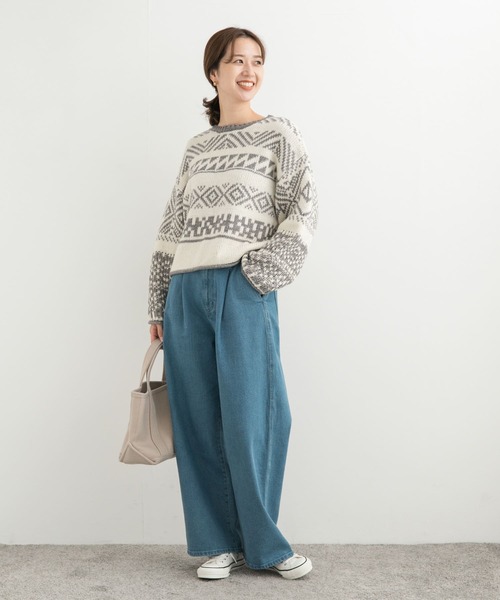 URBAN RESEARCH DOORS（アーバンリサーチドアーズ）の「柄編みショート丈ニット（ニット/セーター・レディース・ベージュ系その他/ホワイト系その他・MEDIUM）」の3枚目の写真