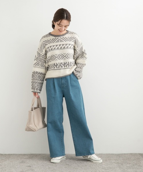 URBAN RESEARCH DOORS（アーバンリサーチドアーズ）の「柄編みショート丈ニット（ニット/セーター・レディース・ベージュ系その他/ホワイト系その他・MEDIUM）」の4枚目の写真