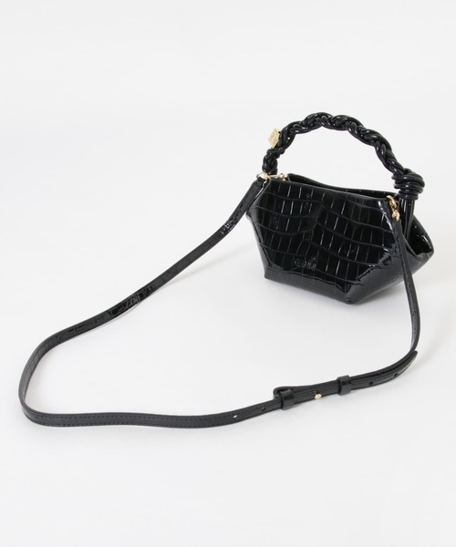 GANNI（ガニー）の「GANNI　Bou Bag Mini Patent Croco（ショルダーバッグ・レディース・ブラック・-）」の3枚目の写真