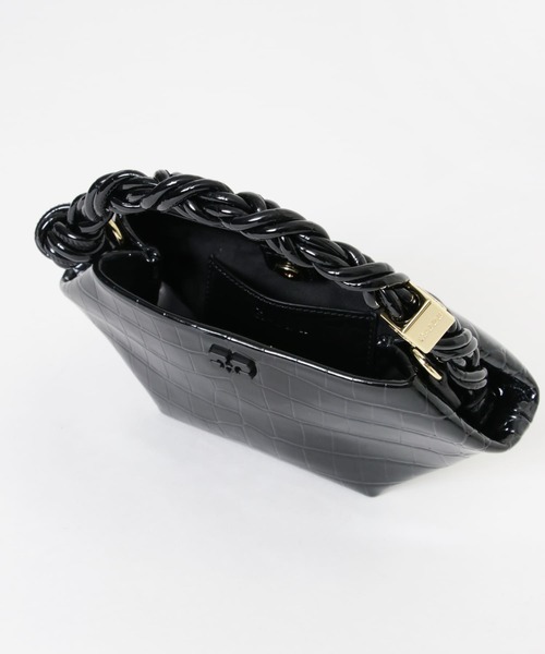 GANNI（ガニー）の「GANNI　Bou Bag Mini Patent Croco（ショルダーバッグ・レディース・ブラック・-）」の5枚目の写真