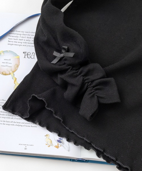 panpantutu（パンパンチュチュ）の「シャーリングハイネックトップ（Tシャツ/カットソー・キッズ・ライトグレー/ブラック/スモークピンク・120cm/130cm/140cm/90cm/110cm/100cm）」の8枚目の写真